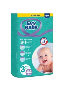 Подгузники детские Evy Baby 3 (5-9 кг), 44 шт